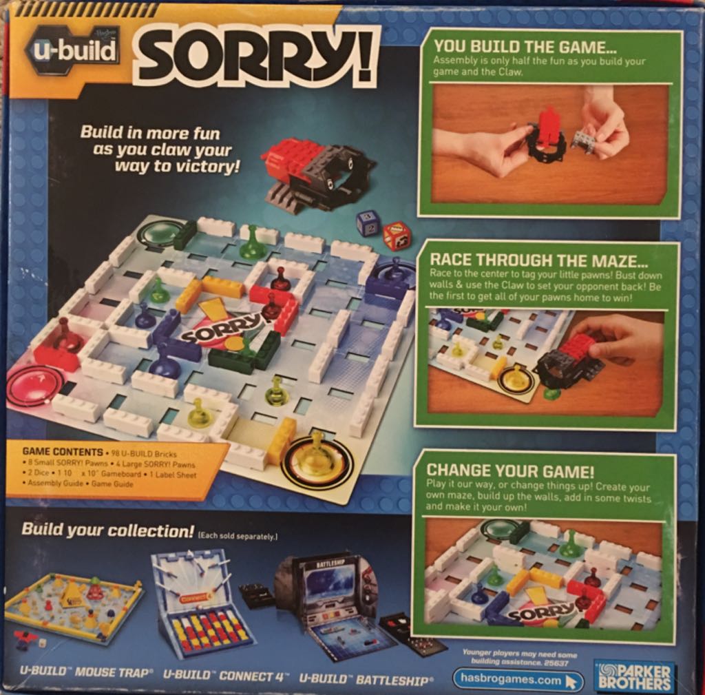 Sorry: u-build  (2-4) board game collectible [Barcode 653569525165] - Main Image 2