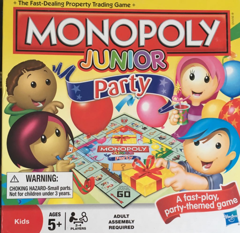 Monopoly Jr Party  (2-4) board game collectible [Barcode 653569658368] - Main Image 1