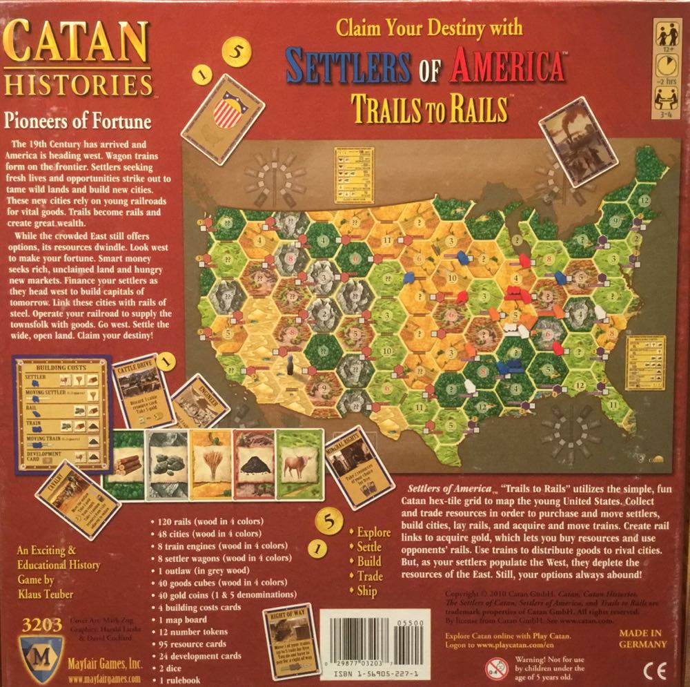 Catan Histories: Settlers of America Trails Of Rails  (3-4) board game collectible [Barcode 029211032037] - Main Image 2