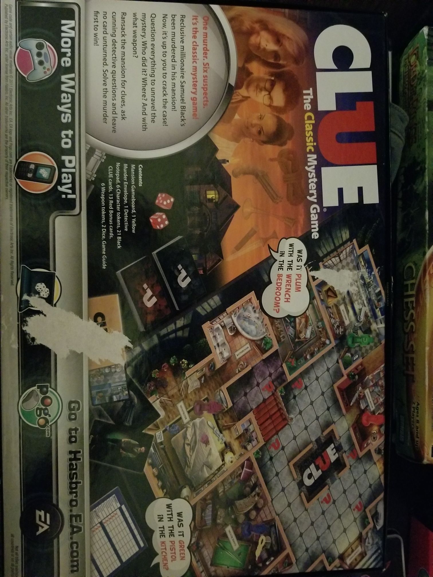 CLUE® (2011)  (2-6) board game collectible [Barcode 653569690207] - Main Image 2