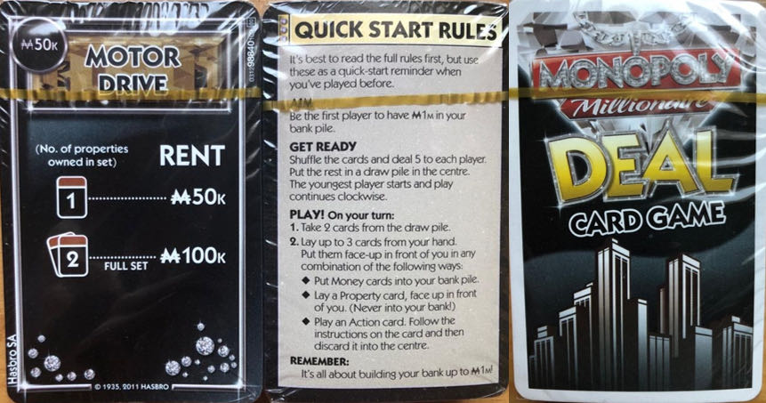 Monopoly. Millionaire Deal Card Game  (2-5) board game collectible [Barcode 653569740582] - Main Image 2