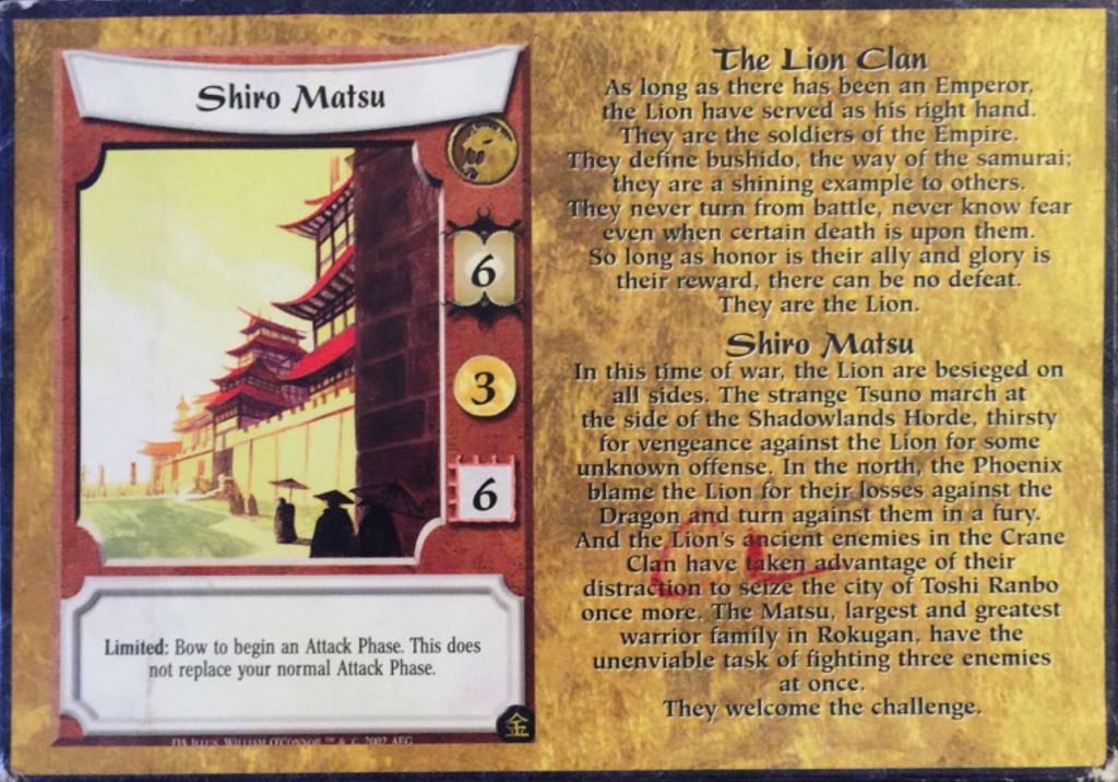 Legend Of The Five Rings: Dark Allies Lion Deck  board game collectible [Barcode 029220125614] - Main Image 2