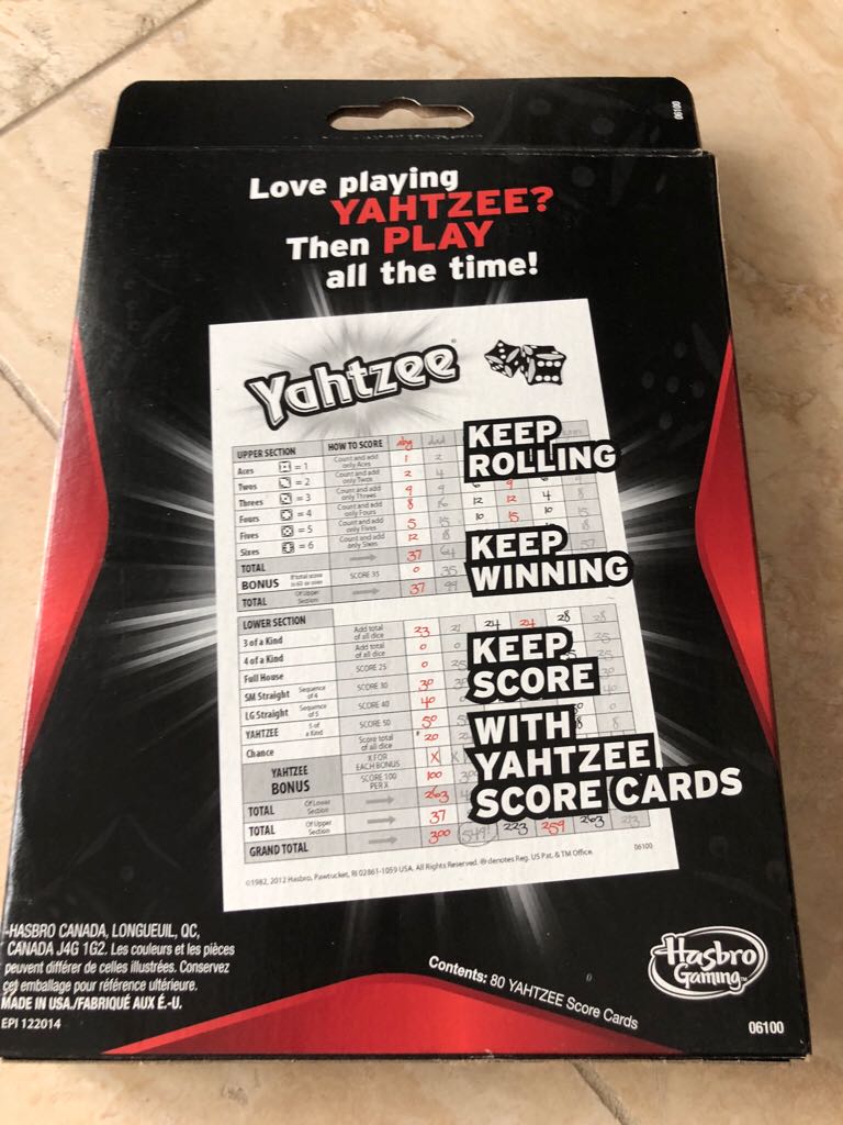 Yahtzee Score Cards  (2+) board game collectible [Barcode 653569839736] - Main Image 2