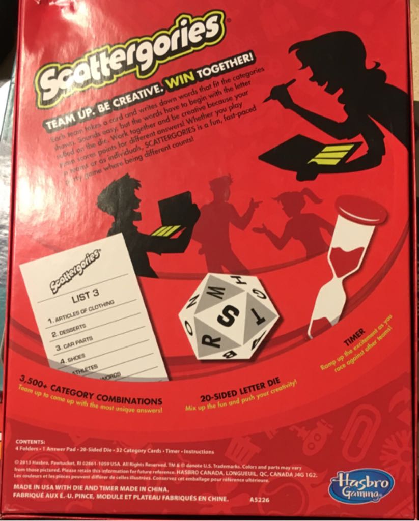 Scattergories  (2-4) board game collectible [Barcode 653569887447] - Main Image 2