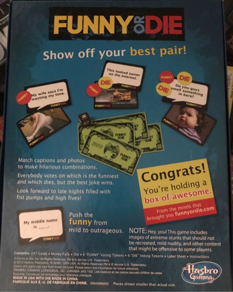 Funny Or Die  (3-6) board game collectible [Barcode 653569895671] - Main Image 2