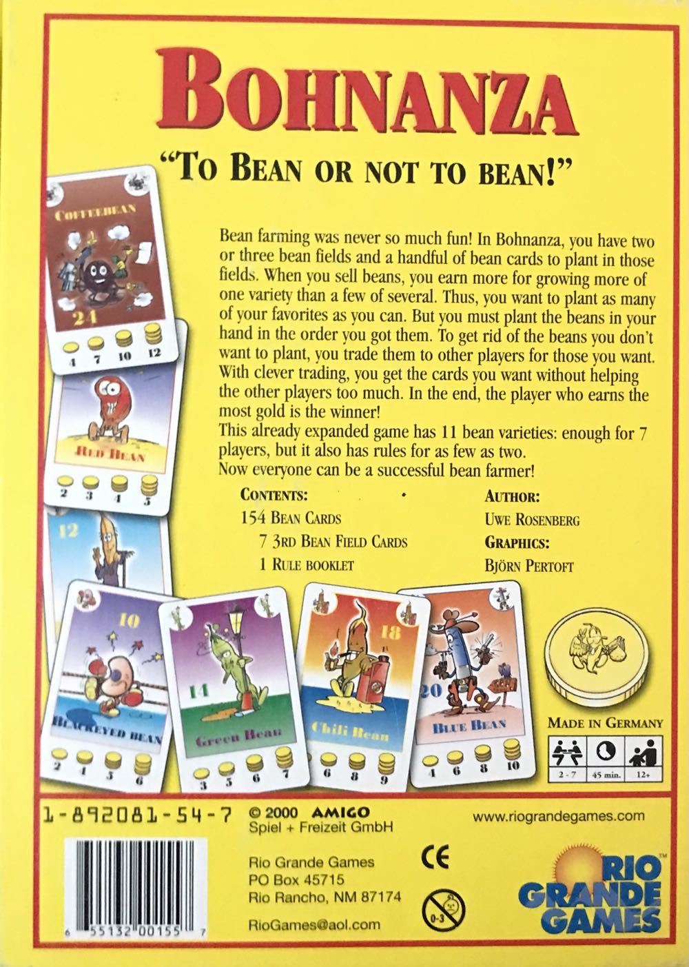 Bohnanza  (2-7) board game collectible [Barcode 655132001557] - Main Image 3