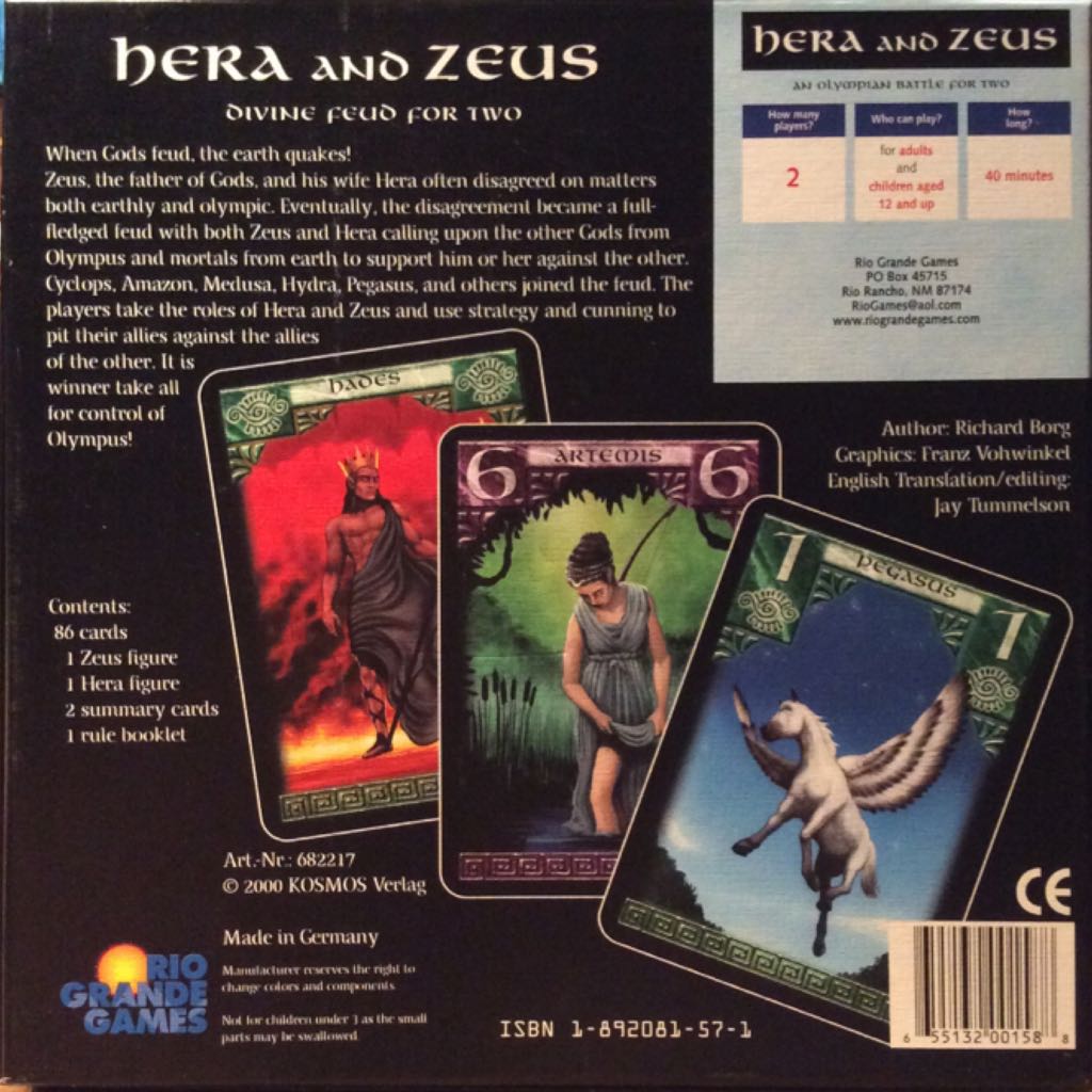Hera And Zeus  (2) board game collectible [Barcode 655132001588] - Main Image 2