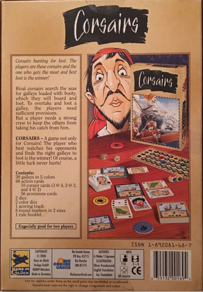 Corsairs  (2-4) board game collectible [Barcode 655132001694] - Main Image 2