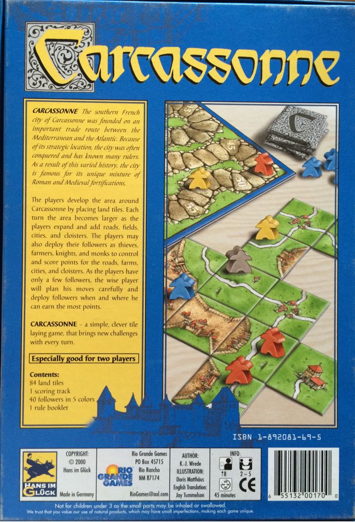 Carcassonne  (2-6) board game collectible [Barcode 655132001700] - Main Image 2
