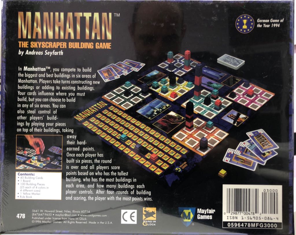 Manhattan  (2-4) board game collectible [Barcode 029877004782] - Main Image 2
