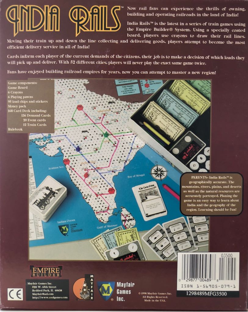 India Rails  (2-6) board game collectible [Barcode 029877004898] - Main Image 2