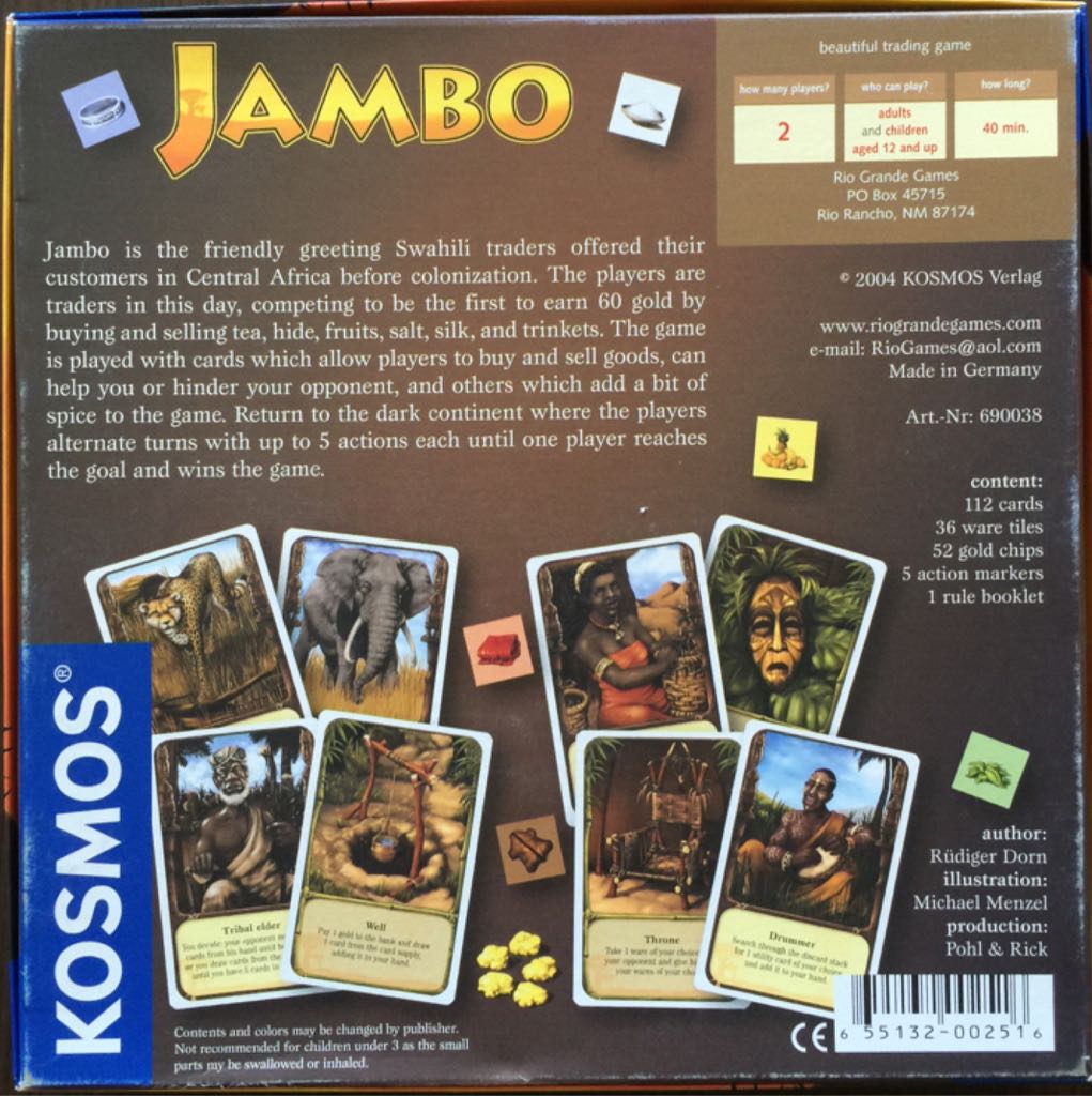 Jambo  (2) board game collectible [Barcode 655132002516] - Main Image 2