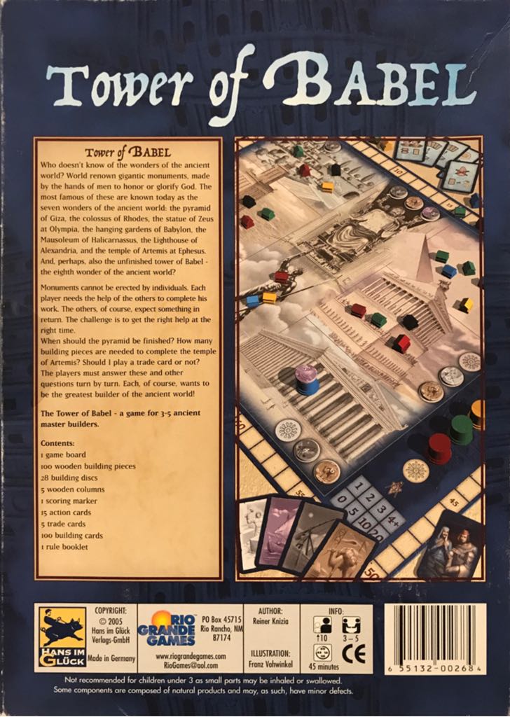 Tower of Babel  (3 4 5) board game collectible [Barcode 655132002684] - Main Image 2