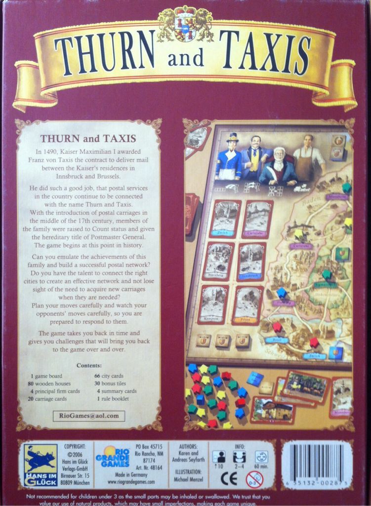 Thurn and Taxis  (2-4) board game collectible [Barcode 655132002875] - Main Image 2