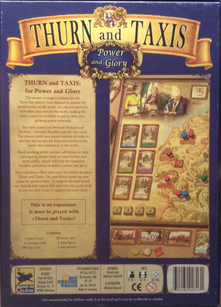 Thurn and Taxis: Power and Glory Expansion  (2-4) board game collectible [Barcode 655132003131] - Main Image 2