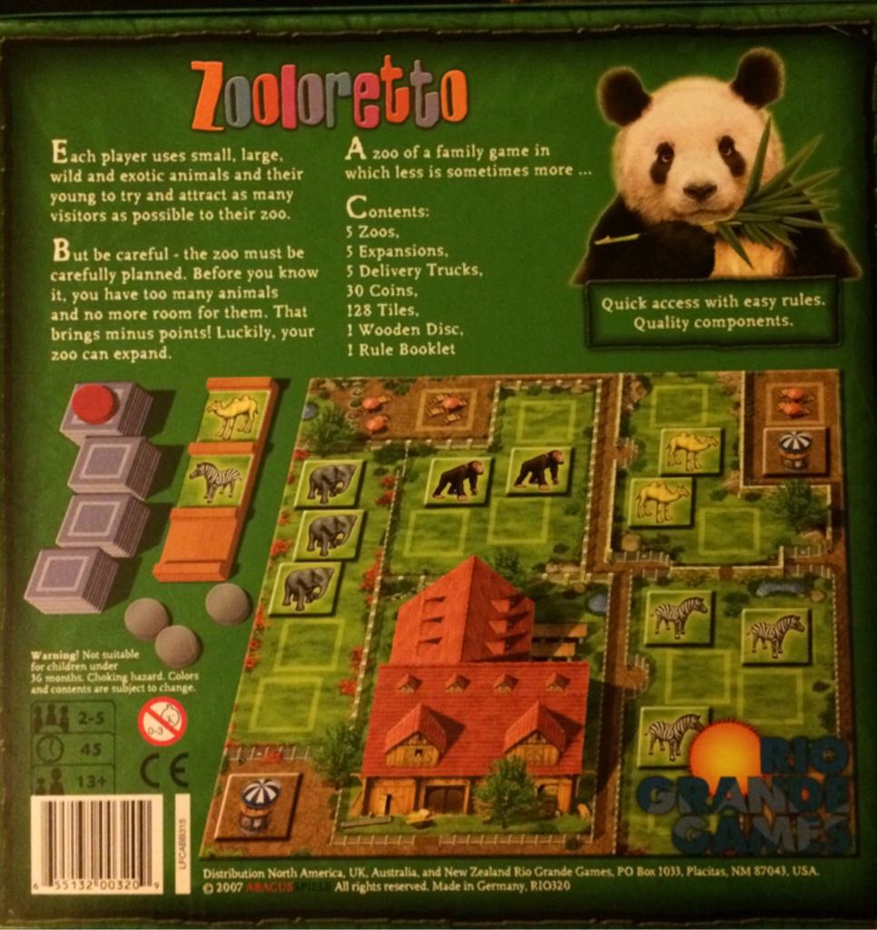 Zooloretto  (2-5) board game collectible [Barcode 655132003209] - Main Image 2