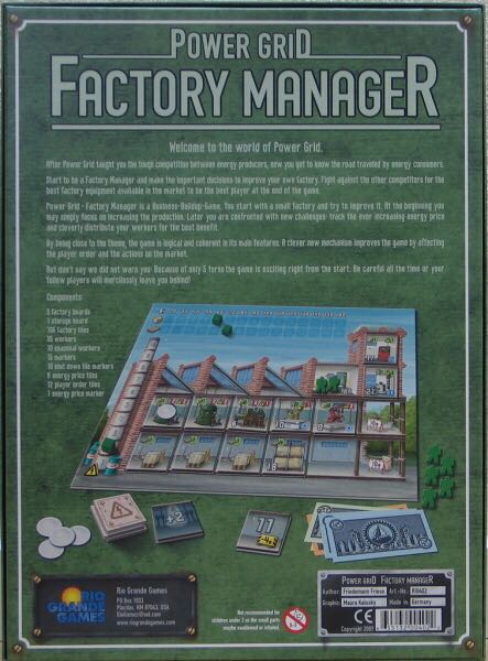Power Grid: Factory Manager  (2-5) board game collectible [Barcode 655132004022] - Main Image 2
