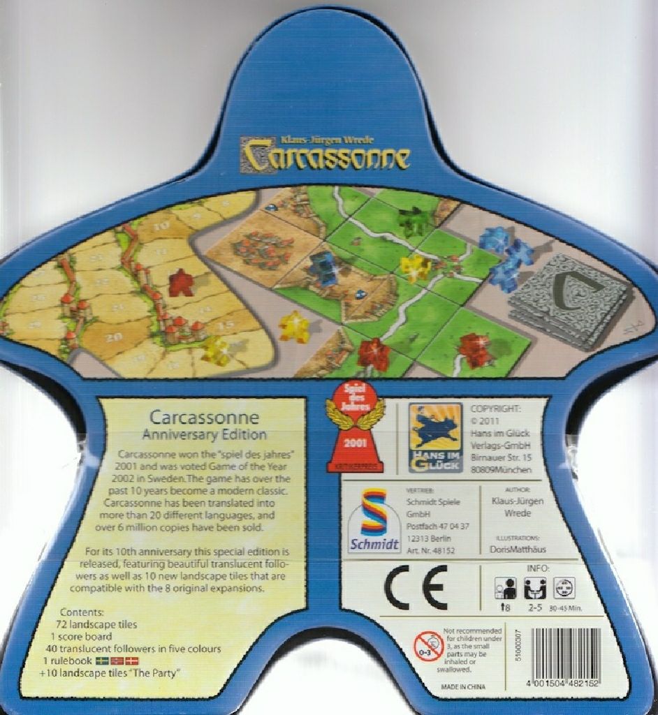 Carcassonne: 10th Anniversary + Mini-expansion: The Festival  board game collectible [Barcode 655132004367] - Main Image 2