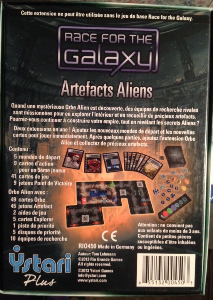 Race For The Galaxy: Alien Artifacts  (2-5) board game collectible [Barcode 655132004503] - Main Image 2