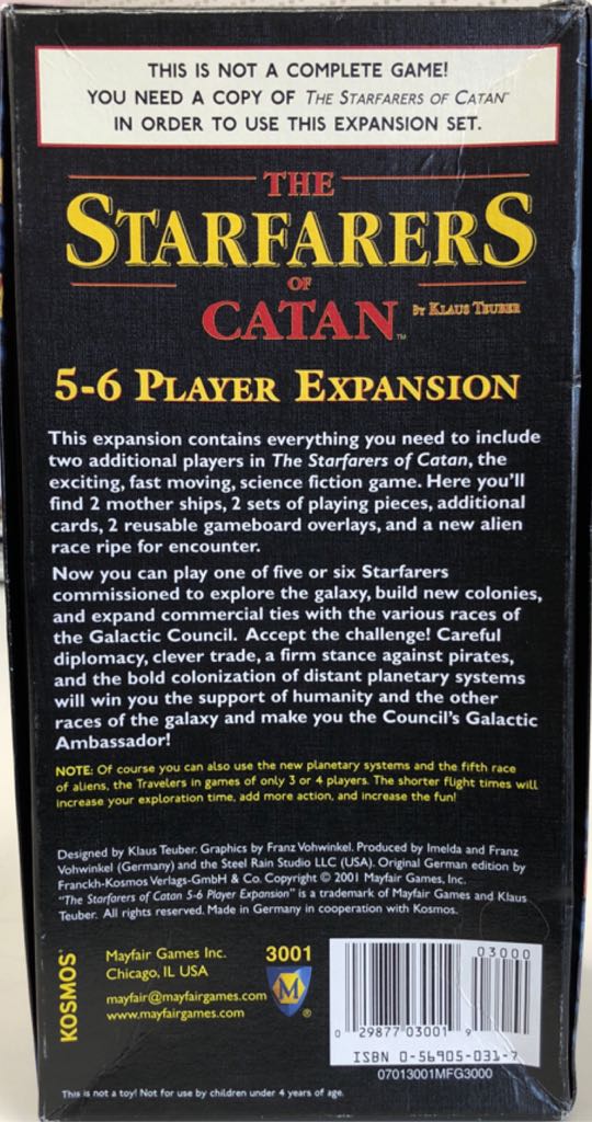Starfarers of Catan: 5-6 Player Expansion  (5-6) board game collectible [Barcode 029877030019] - Main Image 2