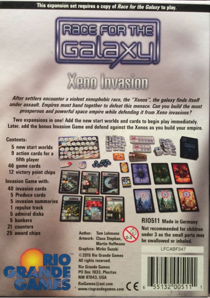 Race for the Galaxy: Xeno Invasion  (2-5) board game collectible [Barcode 655132005111] - Main Image 2