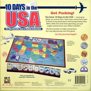 10 Days In The USA  (2-4) board game collectible [Barcode 659390010115] - Main Image 2