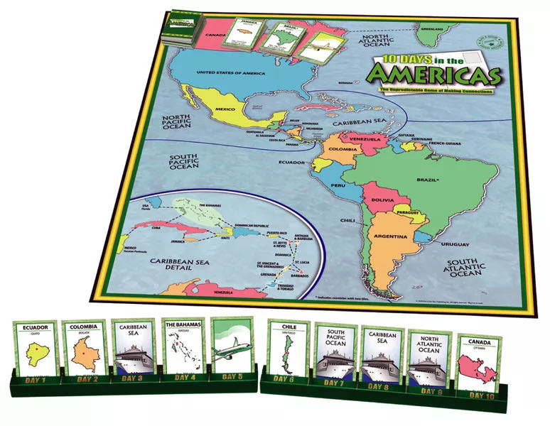 10 Days in the Americas  (2-4) board game collectible [Barcode 659390010146] - Main Image 3