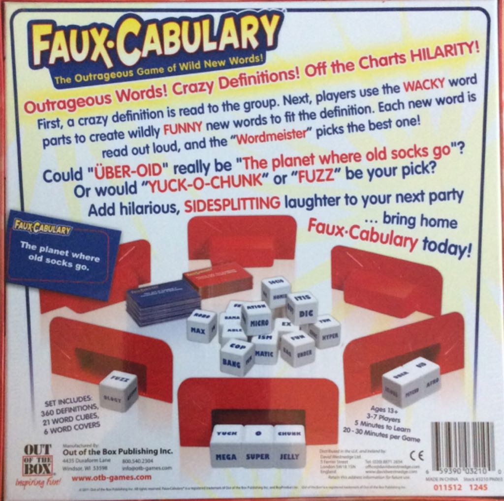 Faux•Cabulary  (3-7) board game collectible [Barcode 659390032100] - Main Image 2