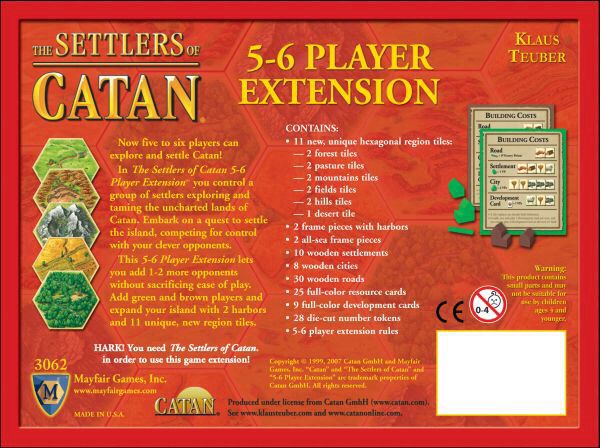 Catan : 5-6 Player Extension  (5-6) board game collectible [Barcode 029877030620] - Main Image 2