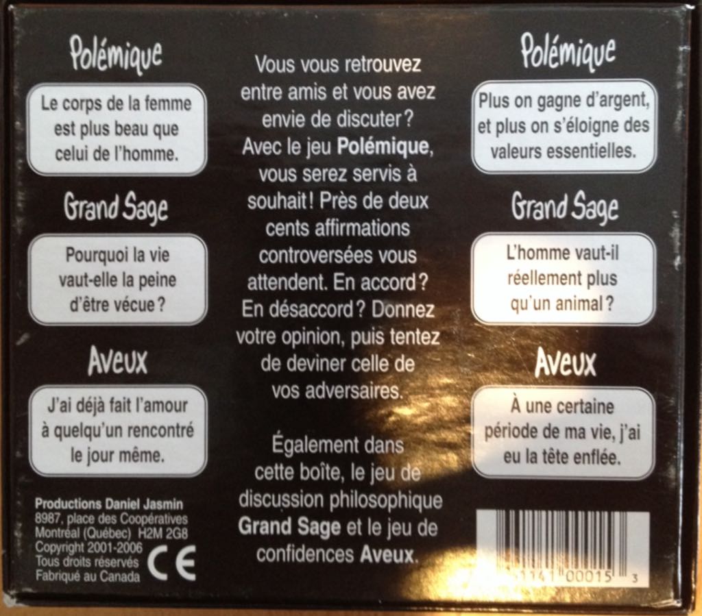 Polémique  (3-8) board game collectible [Barcode 661141000153] - Main Image 2