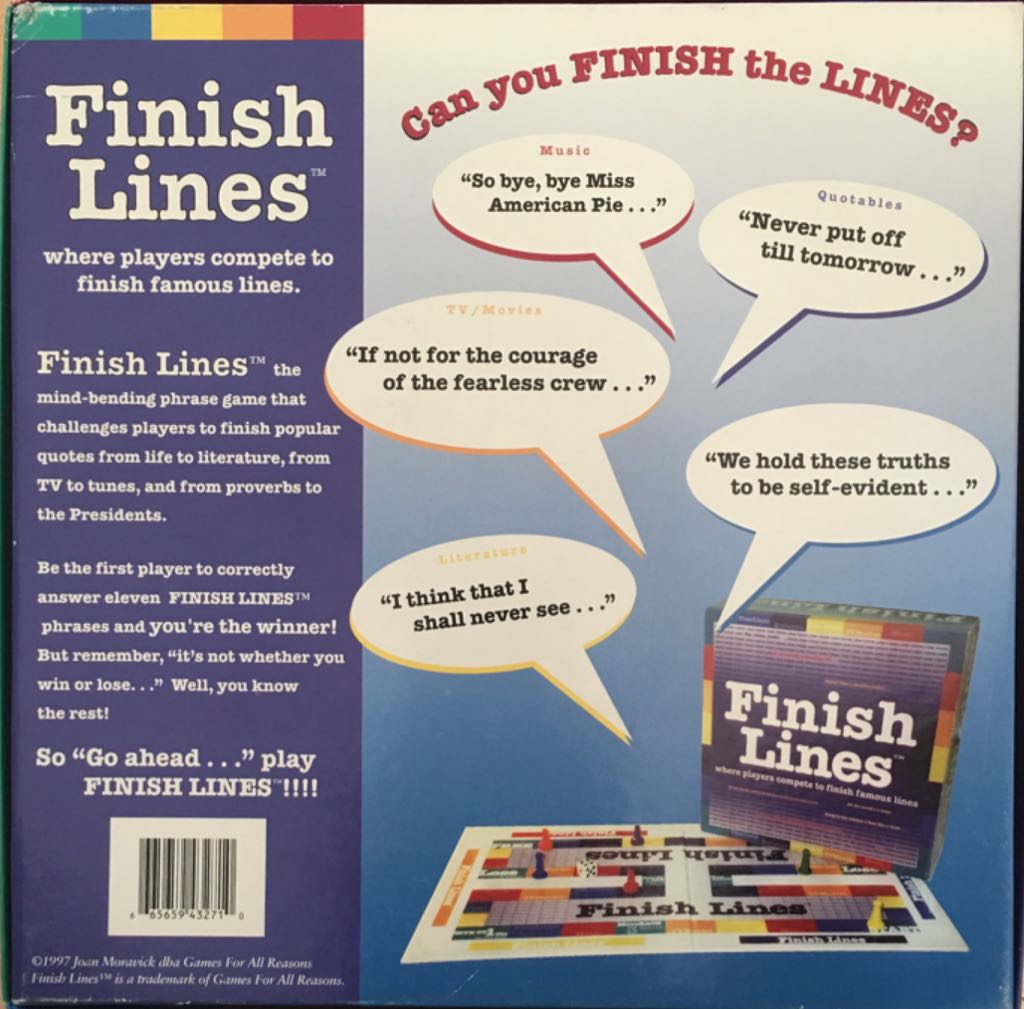 Finish Lines  (2-6) board game collectible [Barcode 665659432710] - Main Image 2