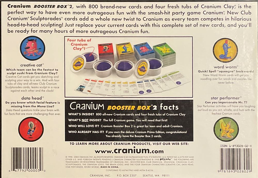 Cranium Custer Box 2  board game collectible [Barcode 667792000030] - Main Image 2