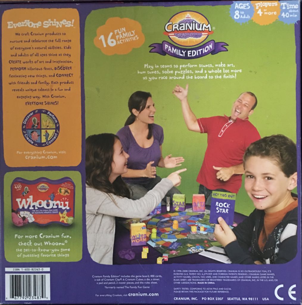 Cranium Family Edition  (4+) board game collectible [Barcode 667792234879] - Main Image 2