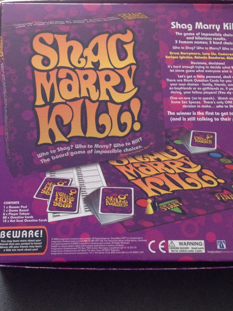 Shag Marry Kill!  (2-6) board game collectible [Barcode 669165000616] - Main Image 2