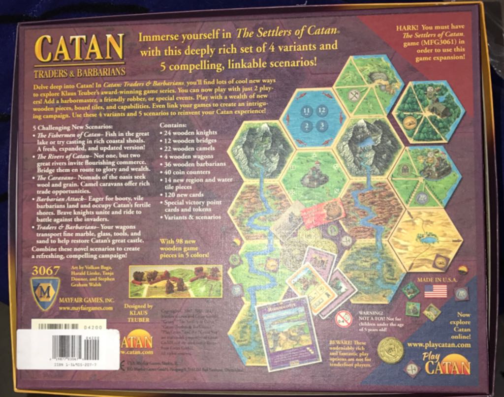 Catan: Traders & Barbarians Expansion  (4) board game collectible [Barcode 029877030675] - Main Image 2
