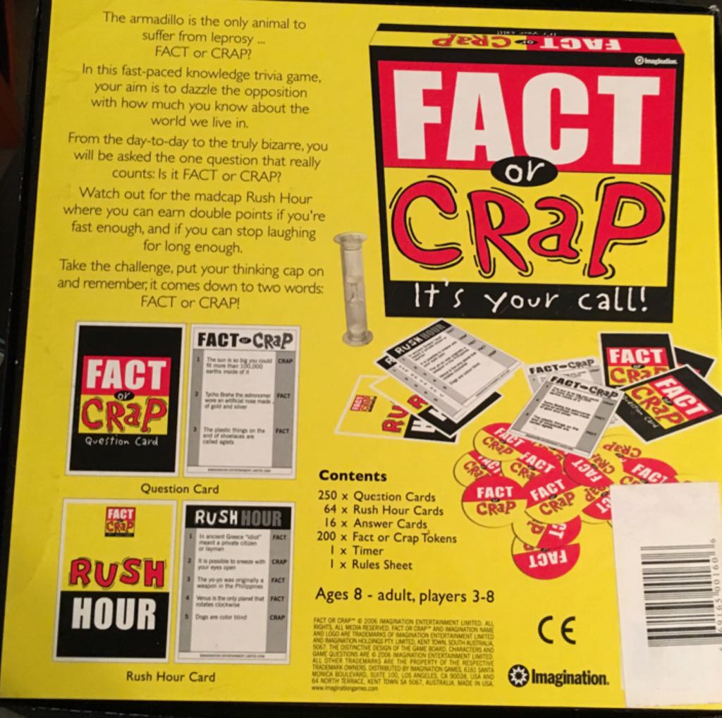 Fact Or Crap  (3-8) board game collectible [Barcode 669165001606] - Main Image 2