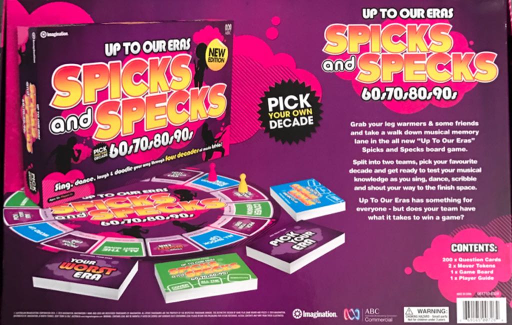 Up To Our Eras - Spicks And Specks 60, 70, 80, 90,  board game collectible [Barcode 669165007264] - Main Image 2