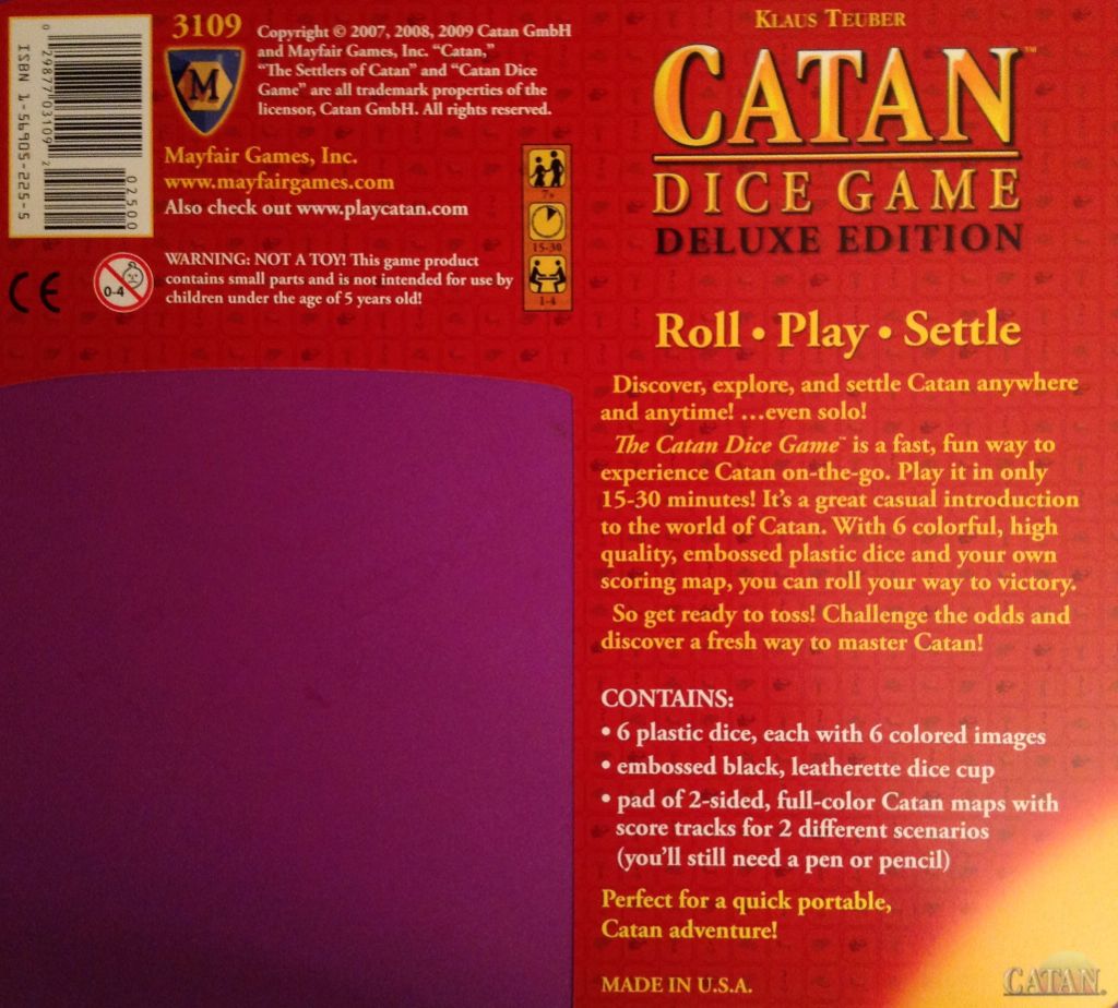 Catan Dice Game Deluxe Edition  (1 - 4) board game collectible [Barcode 029877031092] - Main Image 2