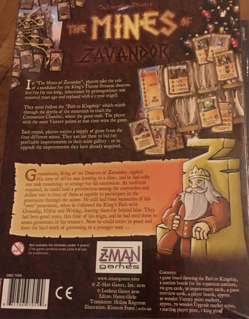 The Mines Of Zavandor  (2-4) board game collectible [Barcode 681706070599] - Main Image 2