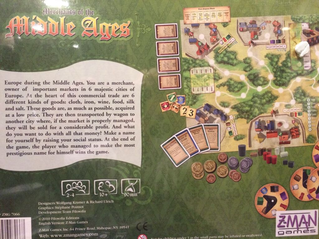 Merchants Of The Middle Ages  (2-4) board game collectible [Barcode 681706070667] - Main Image 2