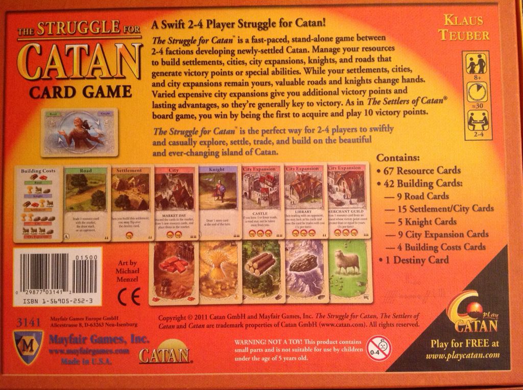 Catan: The Stuggle For  (2-4) board game collectible [Barcode 029877031412] - Main Image 2