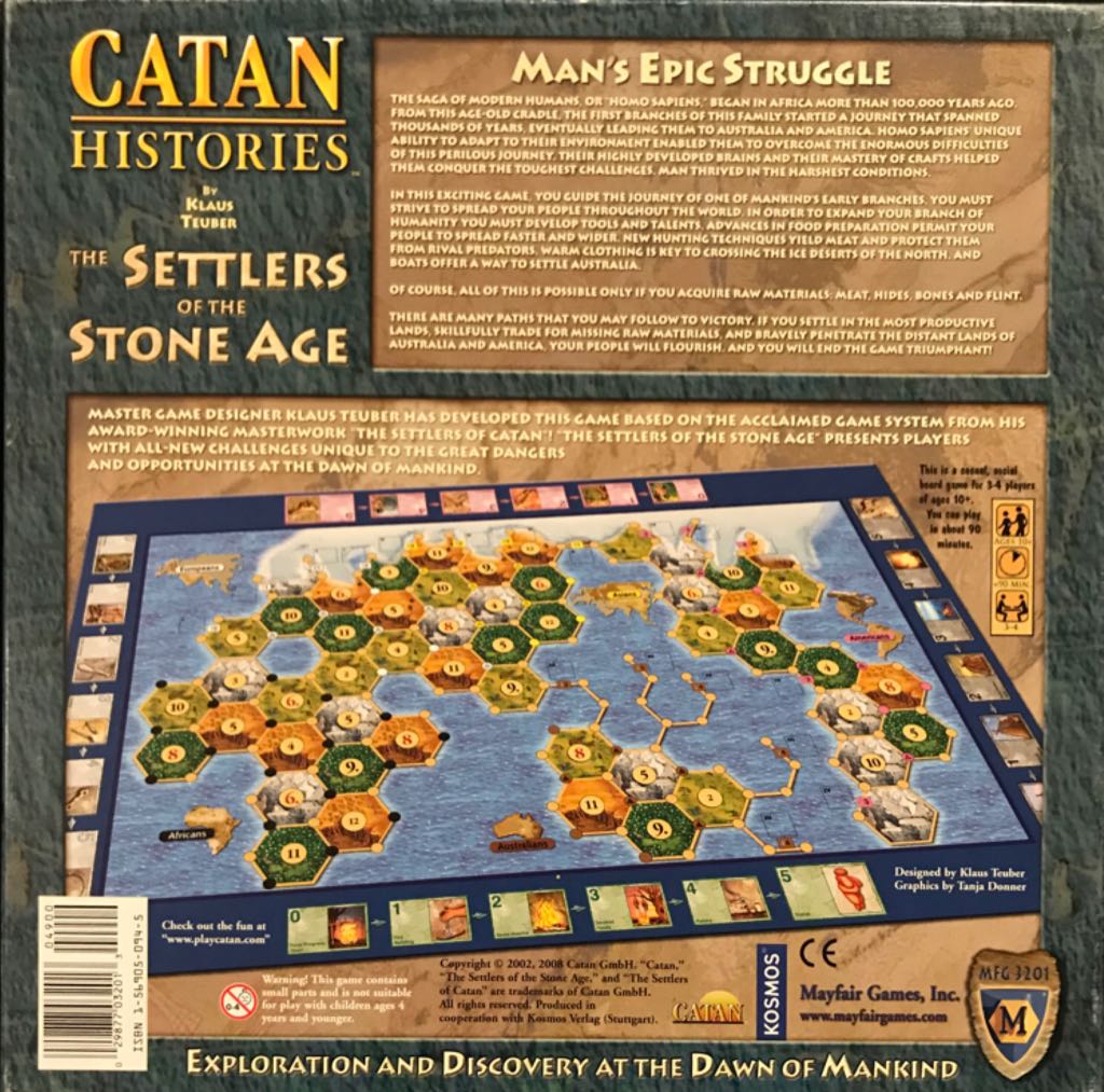 Catan Settlers Of The Stone Age  (3-4) board game collectible [Barcode 029877032013] - Main Image 2