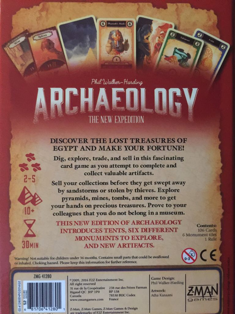 Archaeology: The New Expedition  (2-5) board game collectible [Barcode 681706412801] - Main Image 2