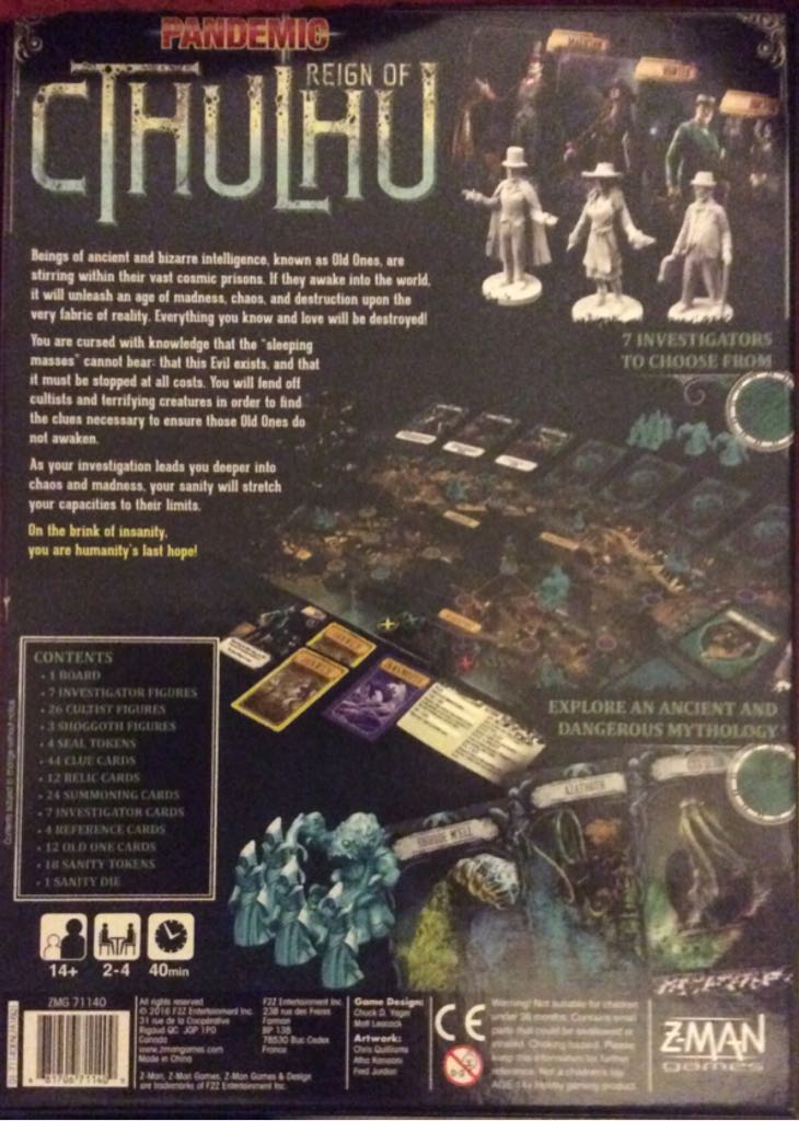 Reign of Cthulhu  (1-4) board game collectible [Barcode 681706711409] - Main Image 2