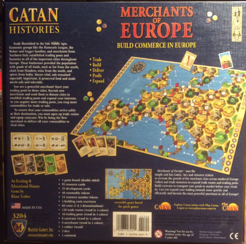 Catan Histories Merchants of Europe  (3-4) board game collectible [Barcode 029877032044] - Main Image 2