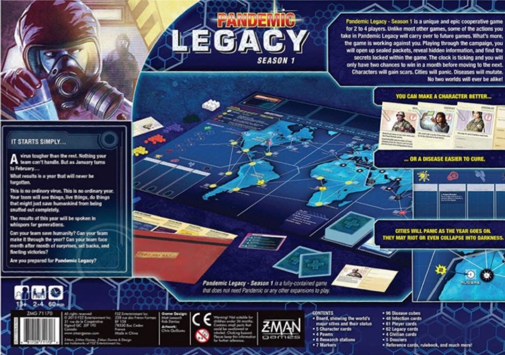 Pandemic Legacy: Season 1  (2-4) board game collectible [Barcode 681706711706] - Main Image 2