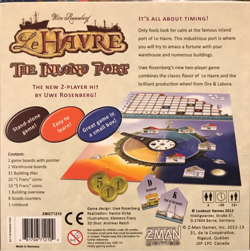 Le Havre: The Inland Port  (2) board game collectible [Barcode 681706712109] - Main Image 2