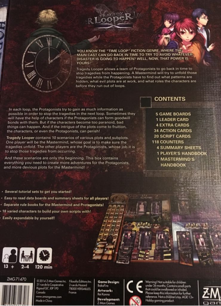 Tragedy Looper  (2-4) board game collectible [Barcode 681706714707] - Main Image 2