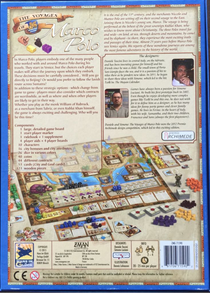 The Voyages of Marco Polo  (2-4) board game collectible [Barcode 681706715902] - Main Image 2