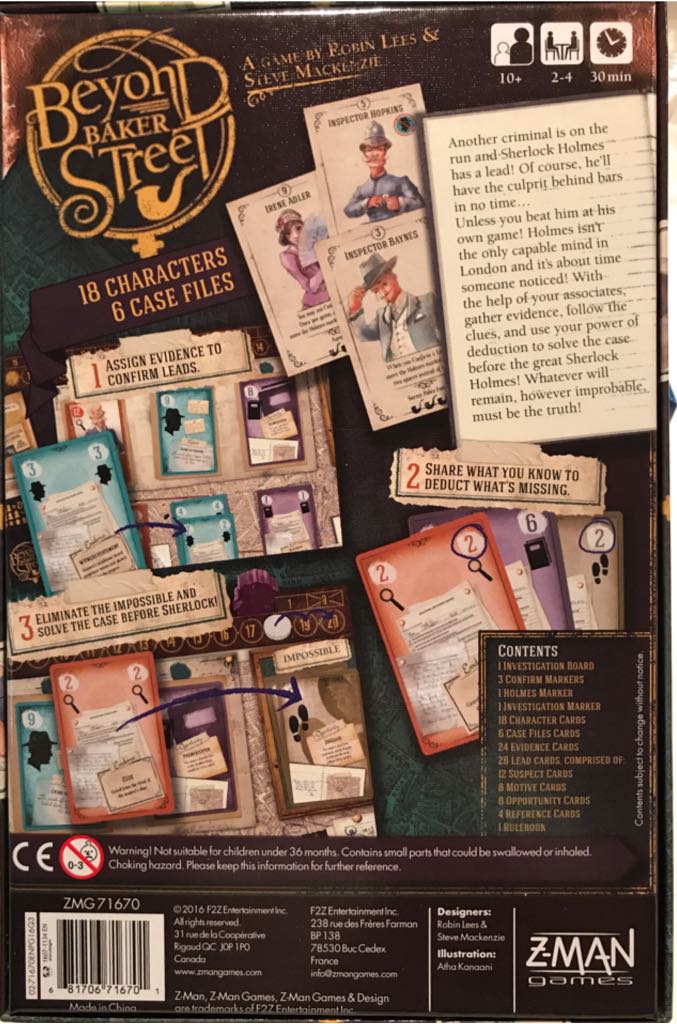 Beyond Baker Street  (2-4) board game collectible [Barcode 681706716701] - Main Image 2